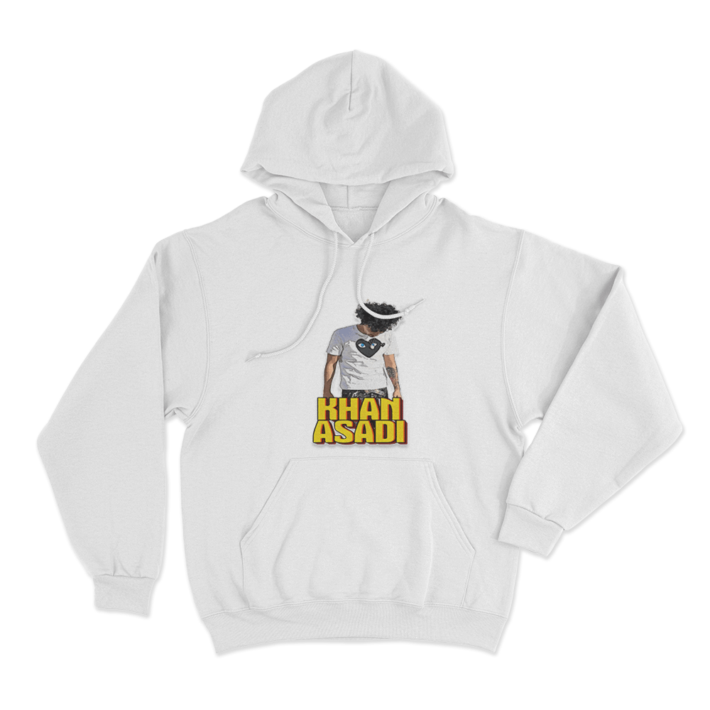 Khan Asadi Bold Hoodie White Khan Asadi Bold Hoodie White