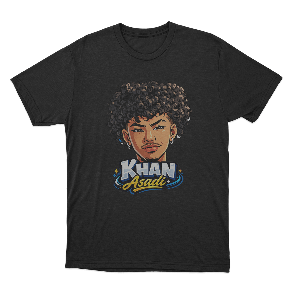 Khan Asadi Cartoon T Shirt Black Khan Asadi Cartoon T Shirt Black