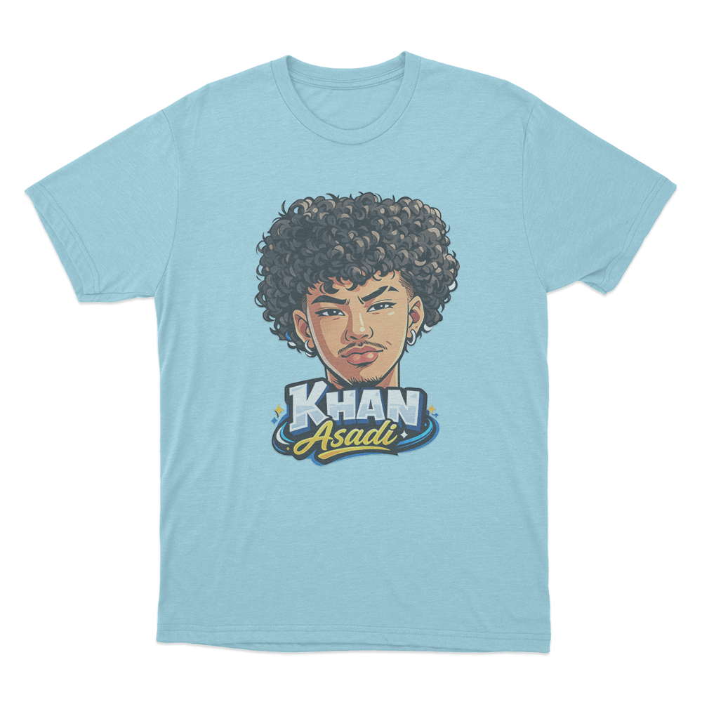 Khan Asadi Cartoon T Shirt Sky Blue Khan Asadi Cartoon T Shirt Sky Blue