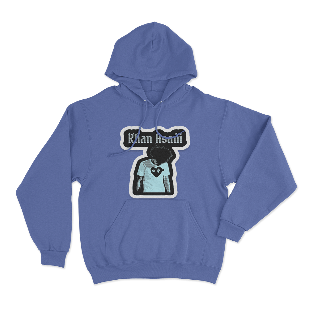Khan Asadi Sticker Hoodie Blue Khan Asadi Sticker Hoodie Blue